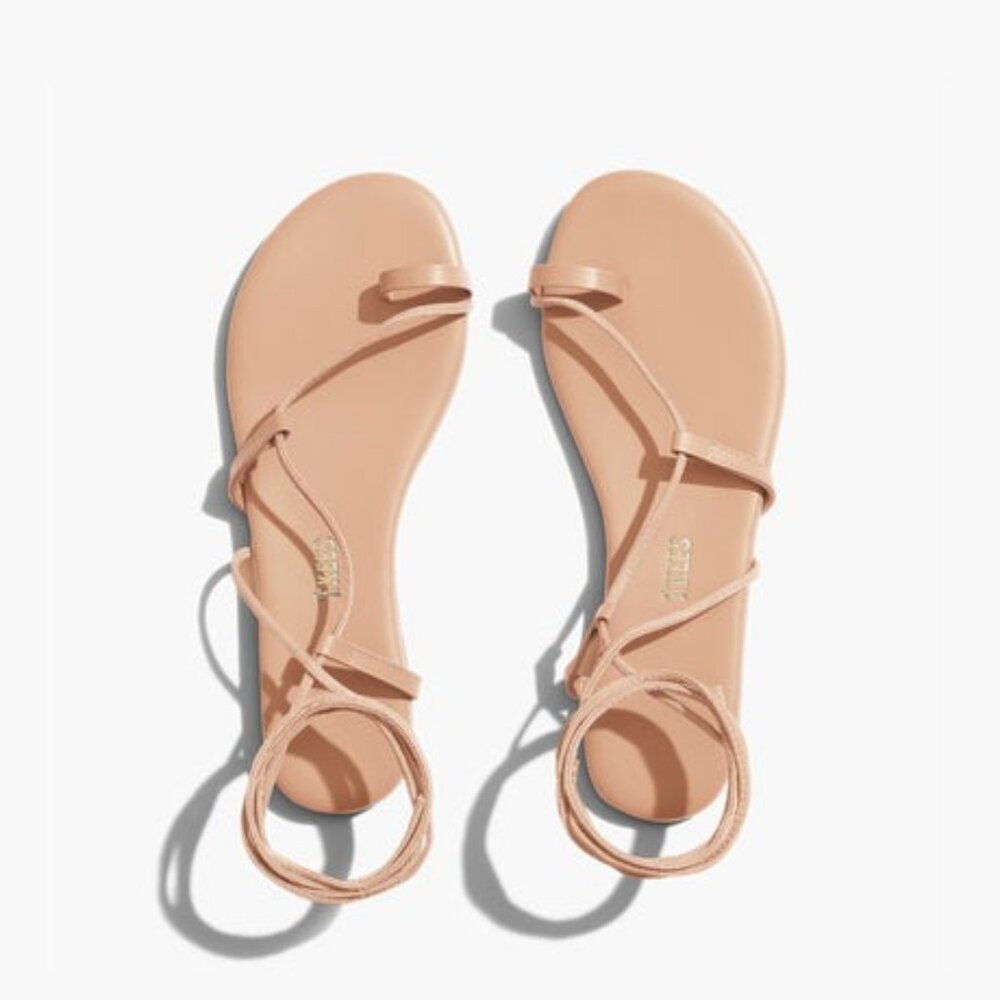 Tkees Jo Ankle Tie Leather Sandal in Tan Purdy US Size 9 EURO 40